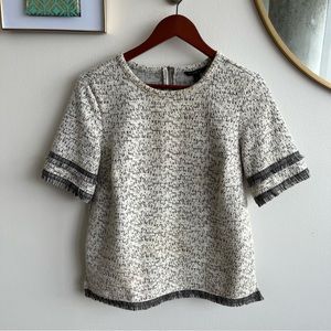 LOFT Blouse with Fringe 🤍🖤